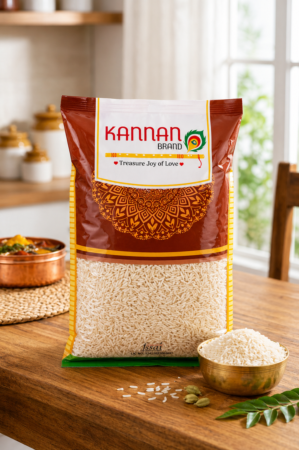 長粒バスマティライス(ビリヤニ用)Kannanブランド 1kg