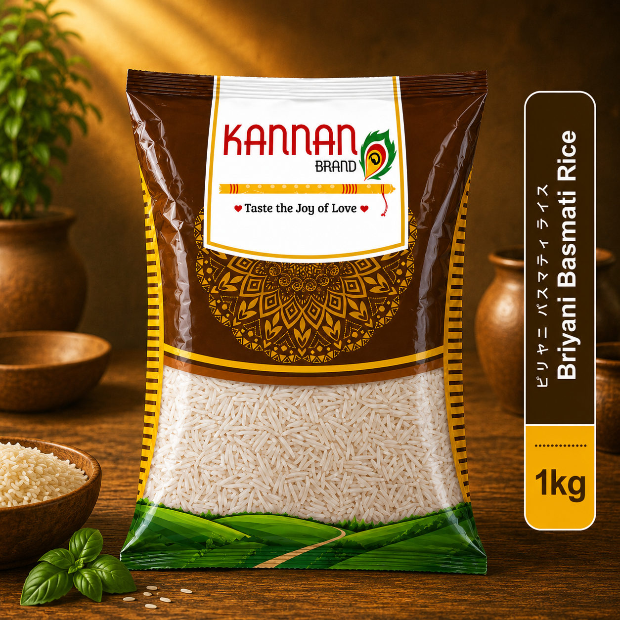 長粒バスマティライス（ビリヤニ用）Kannanブランド 1kg