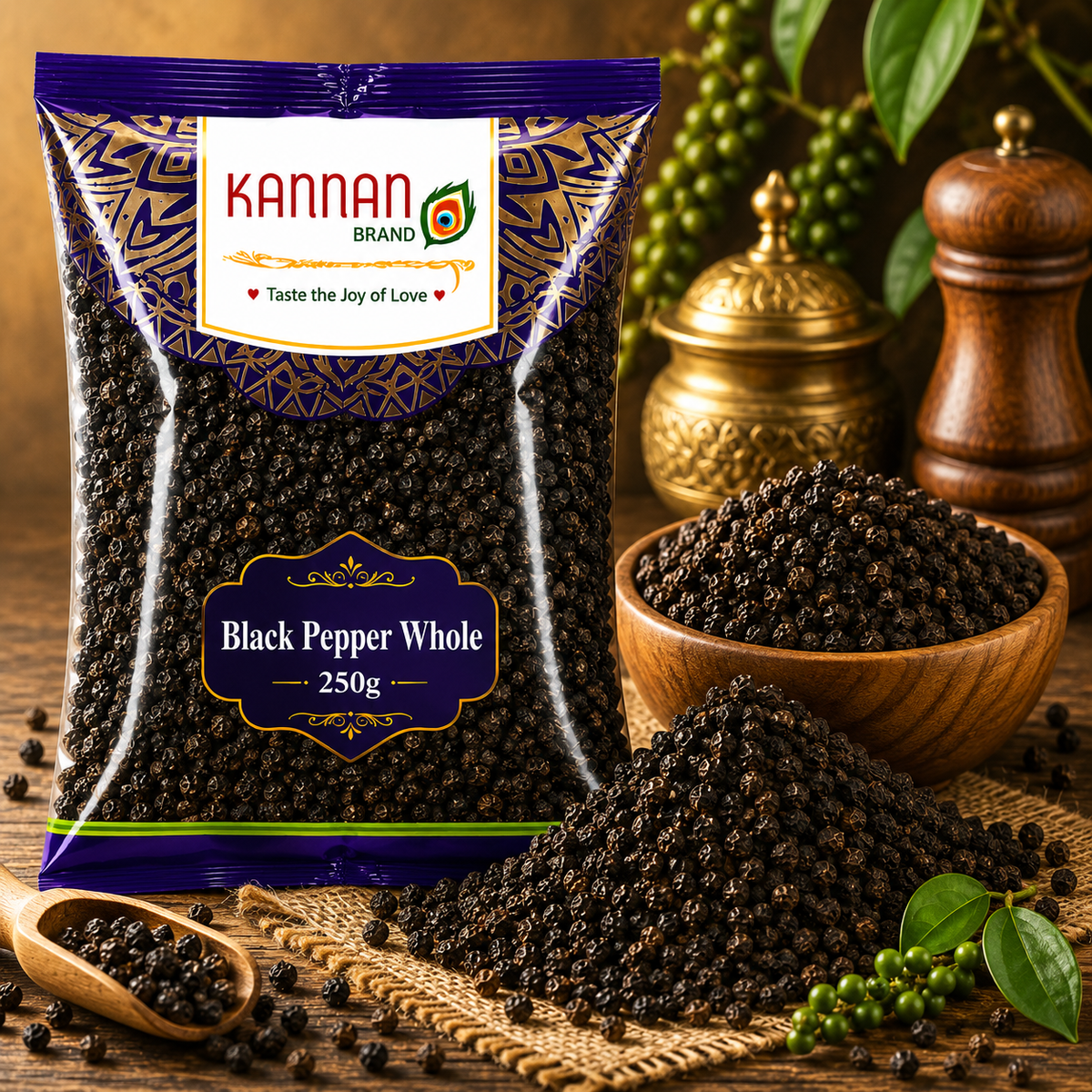 Black pepper whole 250g-Kannan Brand