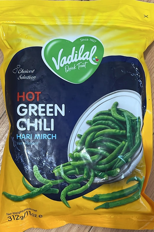 Vadilal hot green chilli frozen 312g